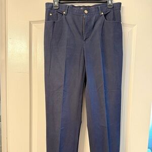 Ralph Lauren Navy Stretch Trousers Women Size 6 Bootcut Vintage Old Money
